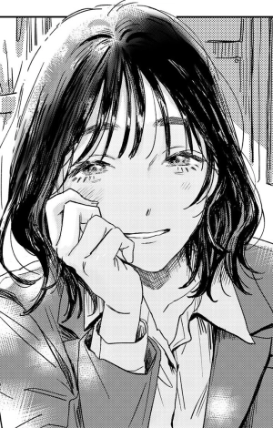 My childhood friend and I who don't smile easily